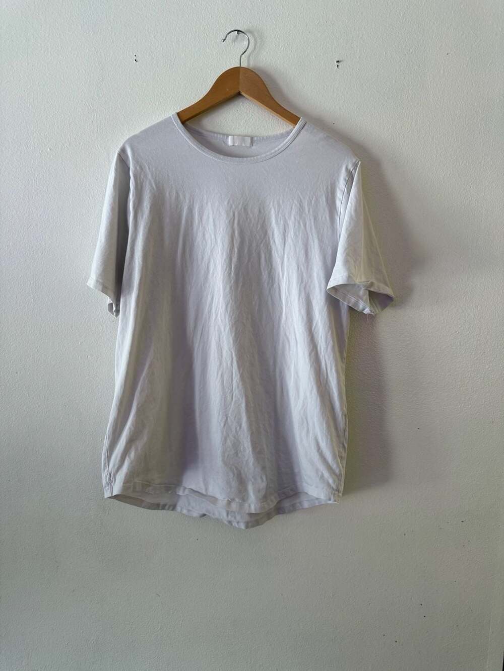 Nuuds Mens Essential Crew Neck Curved Hem T-Shirt White XL